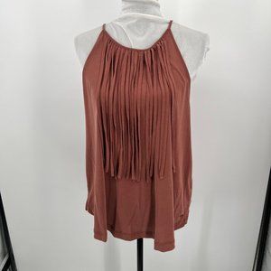 American Eagle Outfitters Brown Soft & Sexy Fringe Tank size Large